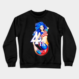 Independence day 4th of july mermaid celebrate Crewneck Sweatshirt